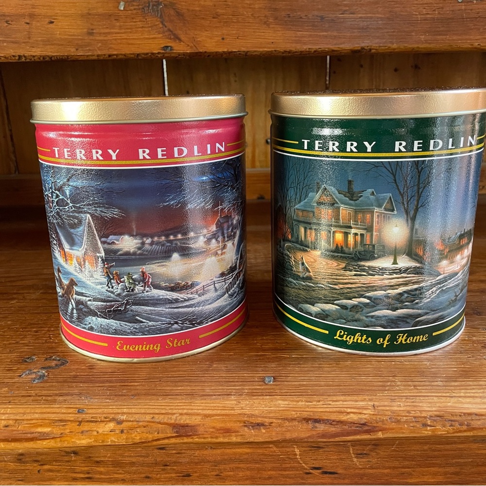 Terry Redlin Collectible Tins 2018 Lights of Home & 2012 Evening Star Lot of 2